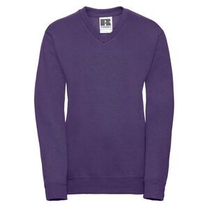 Russell Collection Childrens/Kids V Neck Sweatshirt / Purple